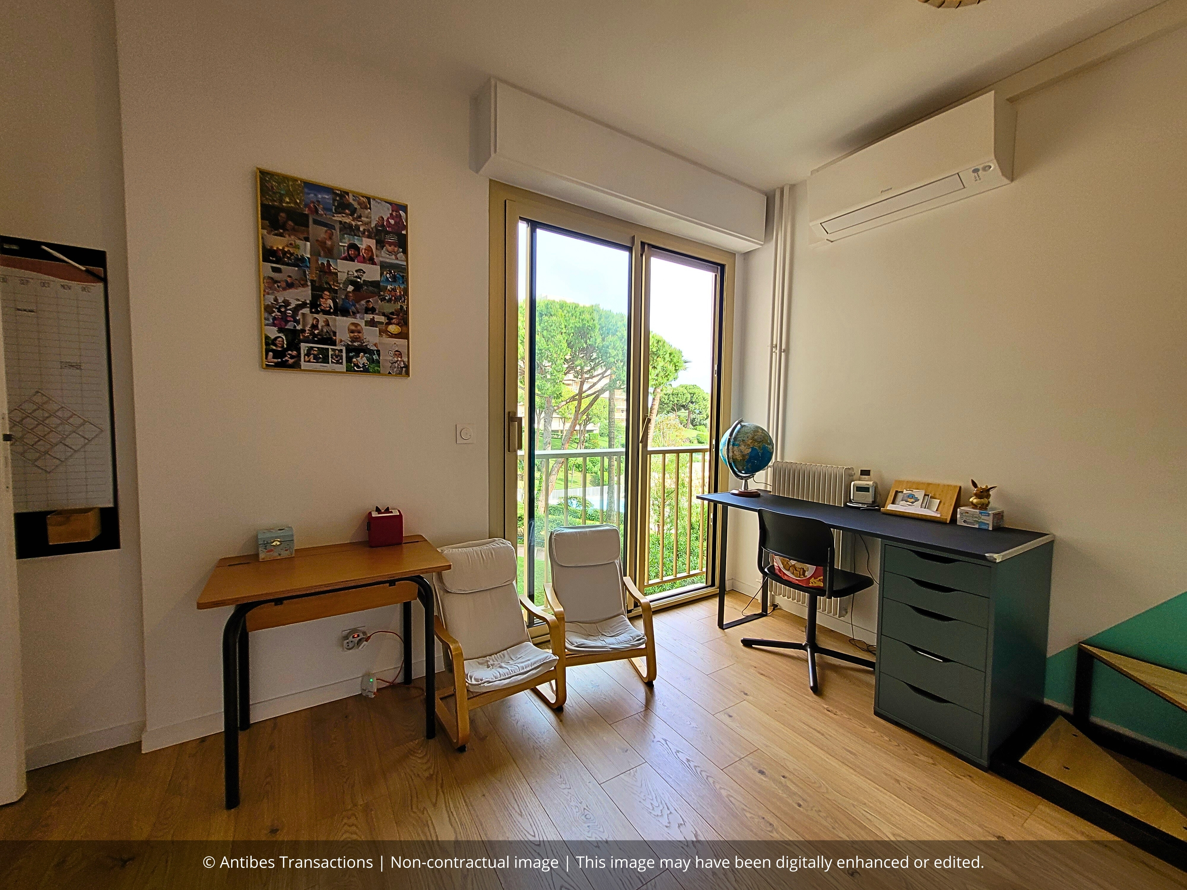 View of one of the apartment's two bedrooms