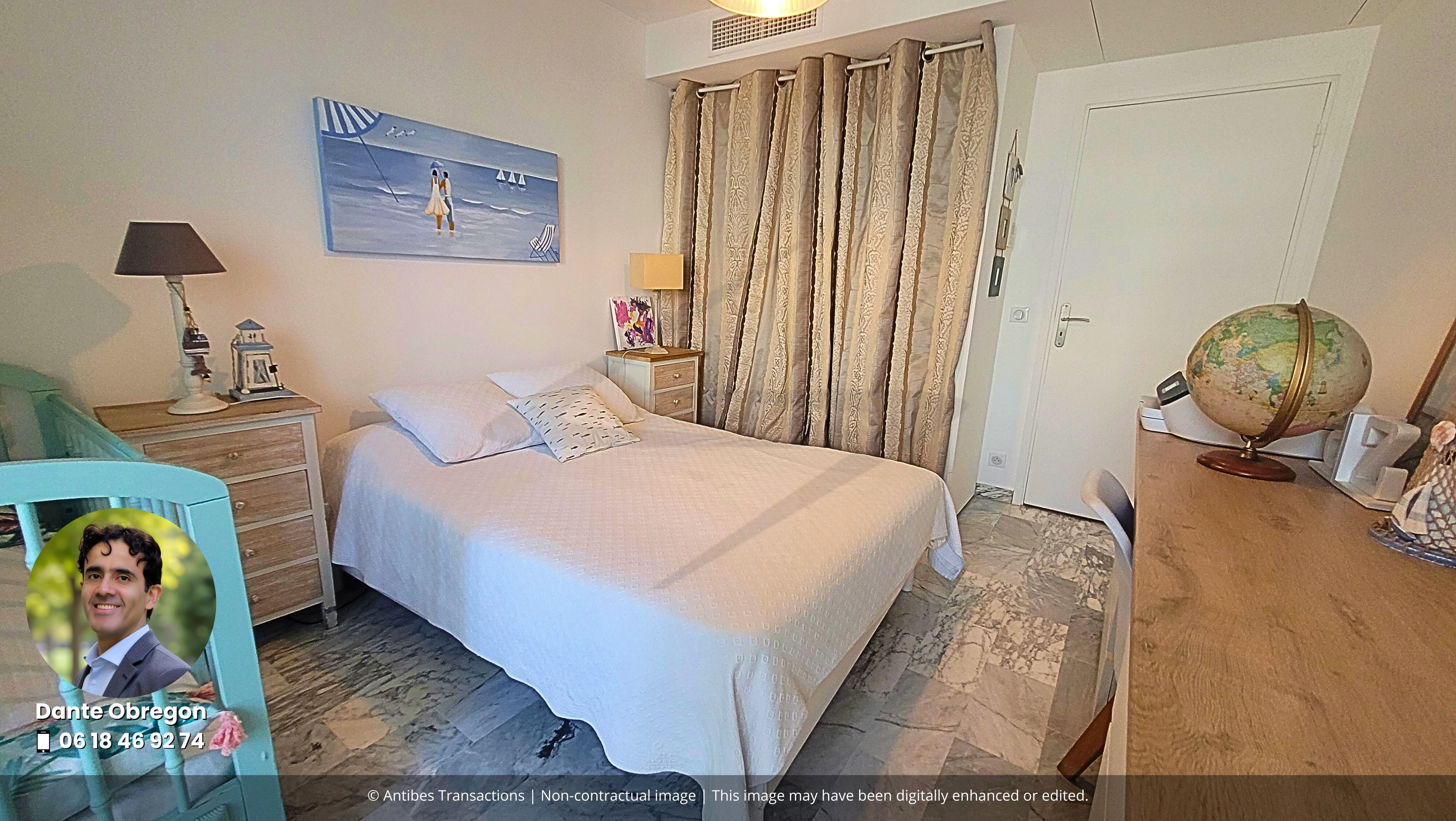 View of one of the bedrooms with access to the glazed loggia