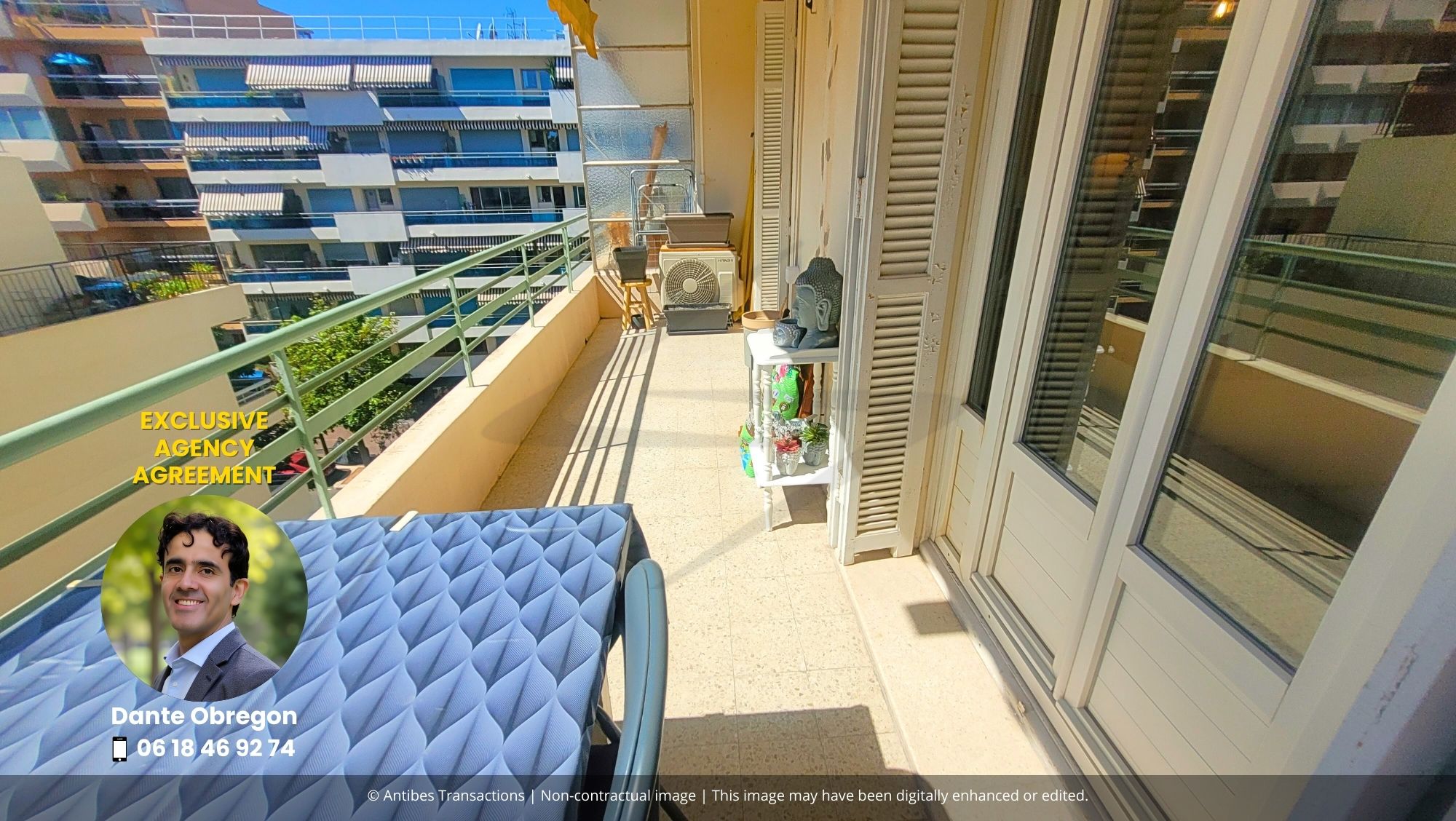 View of the balcony serving the living room