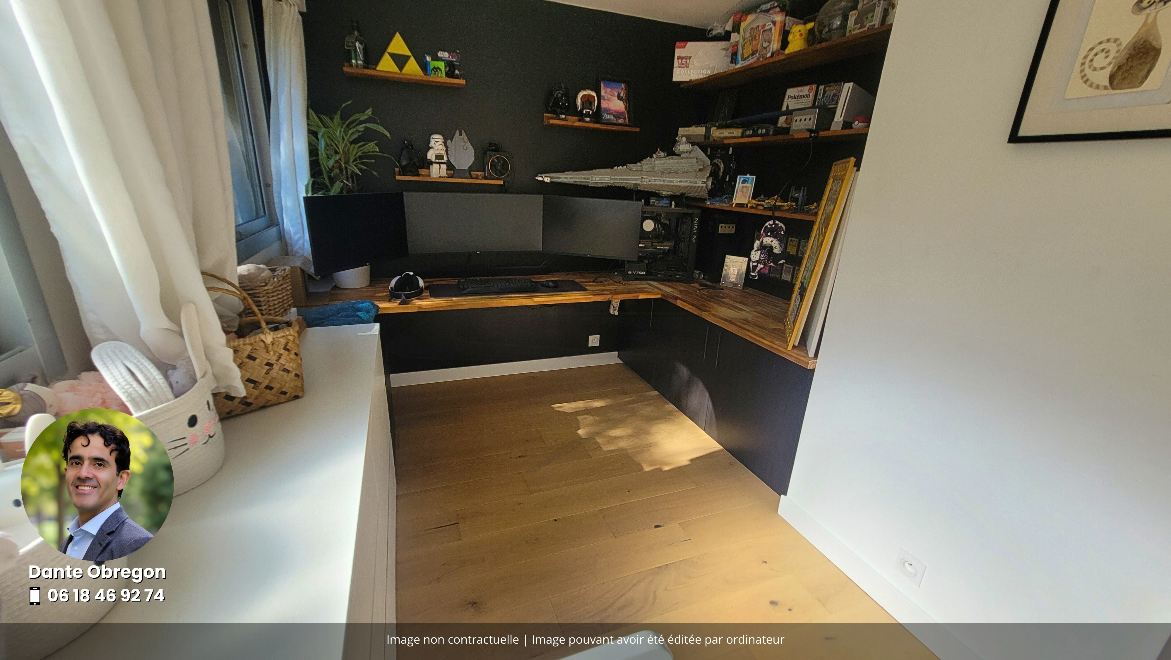 Deuxième chambre aménagée en bureau