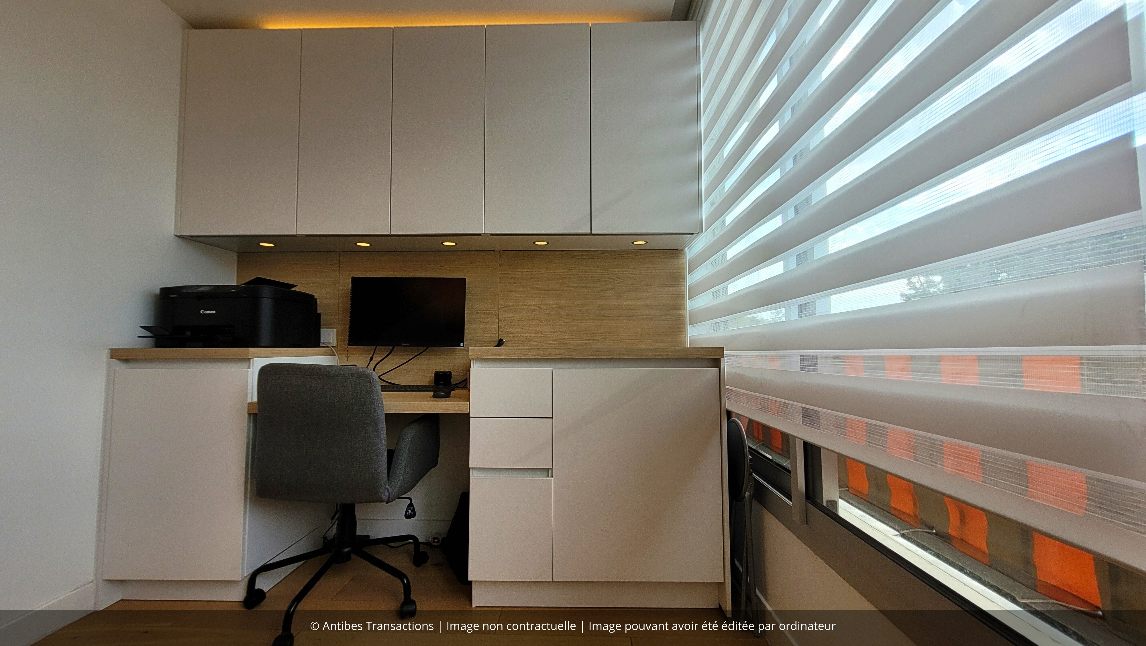 Espace bureau avec mobilier sur mesure