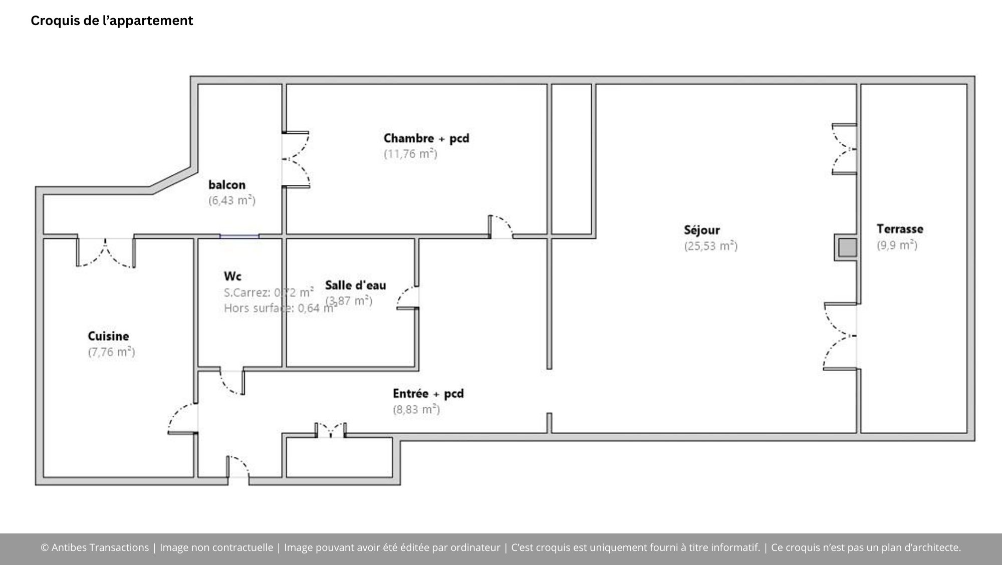 Croquis de l'appartement