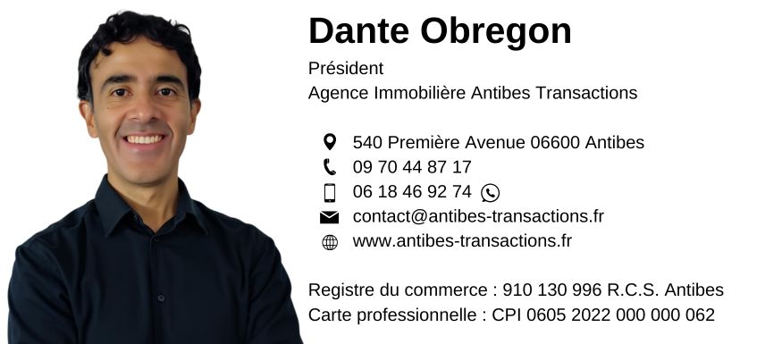 carte de visite agent immobilier Dante Obregon